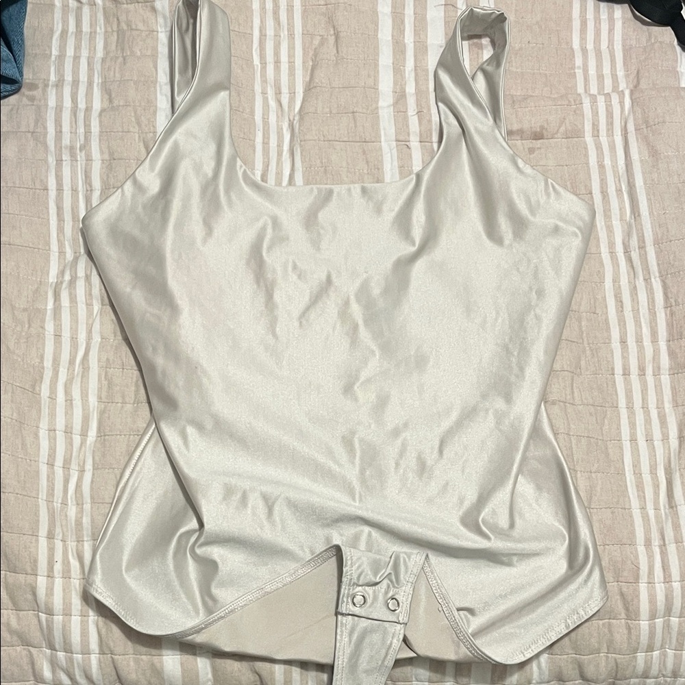 Wild Fable Shimmering White Bodysuit